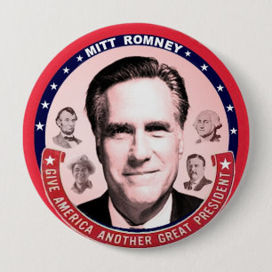 Romney u. große Präsidenten Button