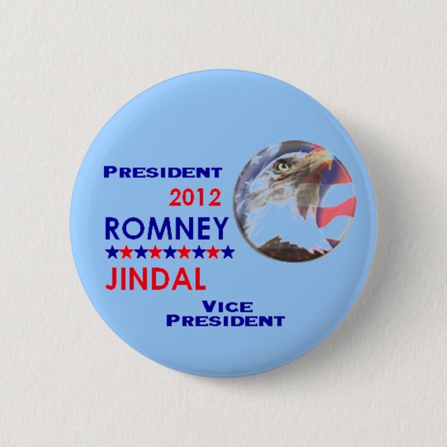 ROMNEY u. JINDAL 2012 Knopf Button (Vorderseite)