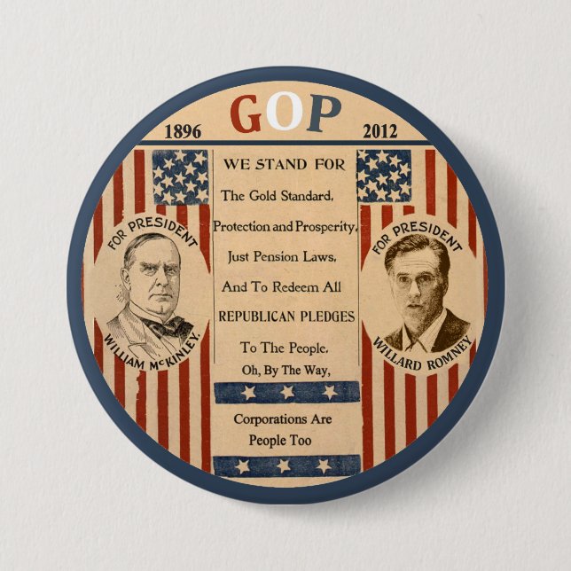 Romney u. McKinley Button (Vorderseite)