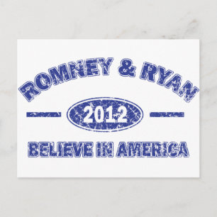 Romney und Ryan glauben an Amerika Postkarte