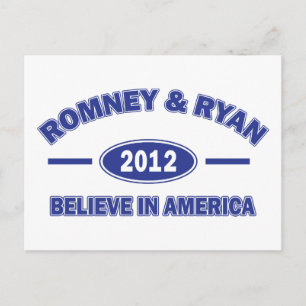 Romney und Ryan glaubve Postkarte