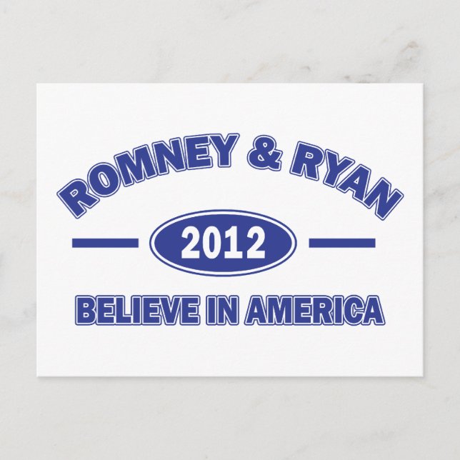 Romney und Ryan glaubve Postkarte (Vorderseite)