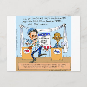 Romney versucht es mit Zingern auf Obama Lustige G Postkarte