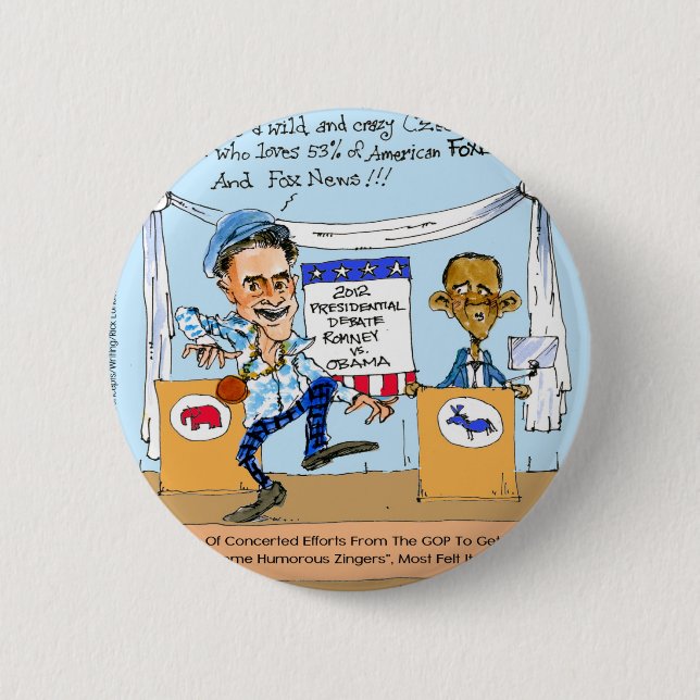 Romney versucht Zingers über Obama Funny Gifts & C Button (Vorderseite)
