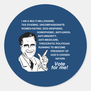 Romney Vote for Me.png Runder Aufkleber