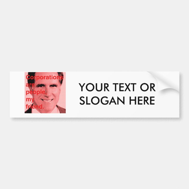 Romney Zitat - Gesellschaften sind Leute, mein Autoaufkleber (Vorne)