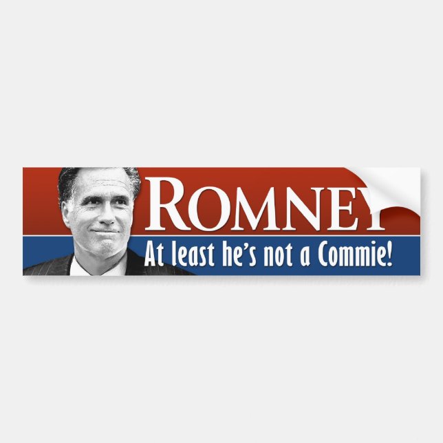 Romney - Zumindest ist er kein Commie Autoaufkleber (Vorne)