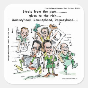 RomneyHood Lustige Geschenke Tassen Shirts Karten Quadratischer Aufkleber