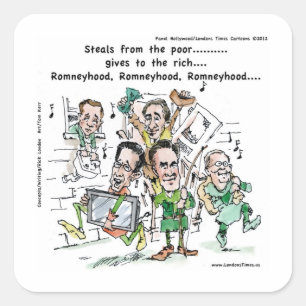 RomneyHood Lustige Geschenke Tassen Shirts Karten Quadratischer Aufkleber