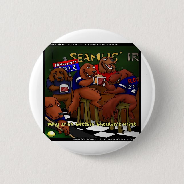 Romneys irischer Setters Funny Button (Vorderseite)