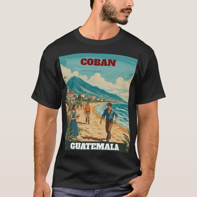 Rompecabezas  GUATEMALA COBAN Retro poster T-Shirt (Vorderseite)