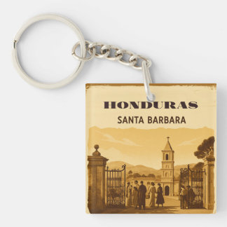 Rompecabezas Honduras Santa Barbara Retro poster Schlüsselanhänger