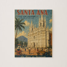 Rompecabezas Santa Ana, El Salvador Retro poster