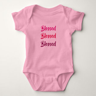 Romper "Blessed x3" roze. Baby Strampler