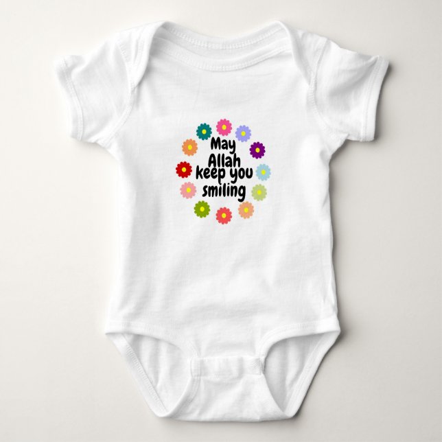 Romper "May Allah keep you smiling". Baby Strampler (Vorderseite)