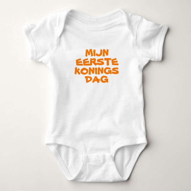 Romper "Mijn eerste Koningsdag". Baby Strampler (Vorderseite)