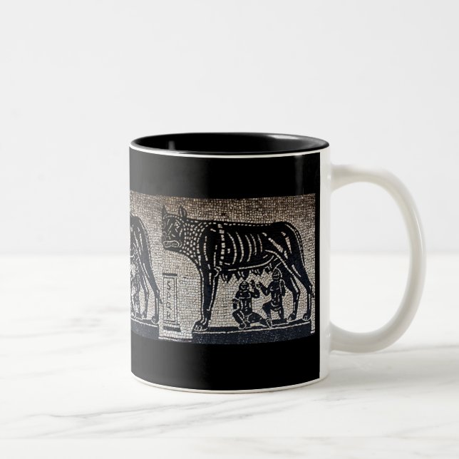 Romulus u. Remus Zweifarbige Tasse (Rechts)