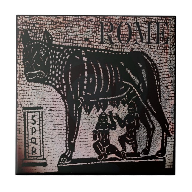 Romulus und Remus Fliese (Vorderseite)