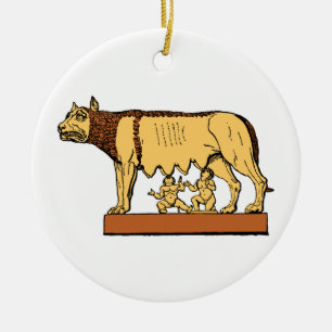 Romulus und Remus Keramik Ornament