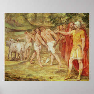 Romulus, welches die Grenzen auf Rom markiert Poster