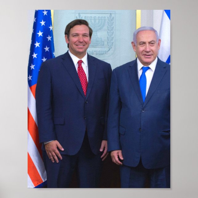 Ron DeSantis And Benjamin Netanyahu Poster (Vorne)