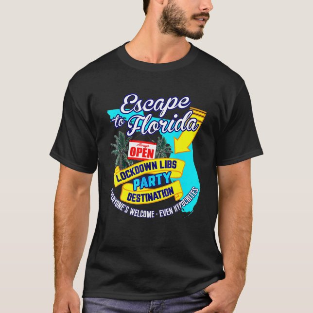 Ron Desantis Escape to Florida Vinatge Funny T-Shirt (Vorderseite)