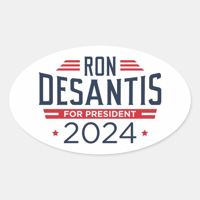 Ron DeSantis für den Präsidenten 2024 Ovaler Aufkleber (Vorderseite)