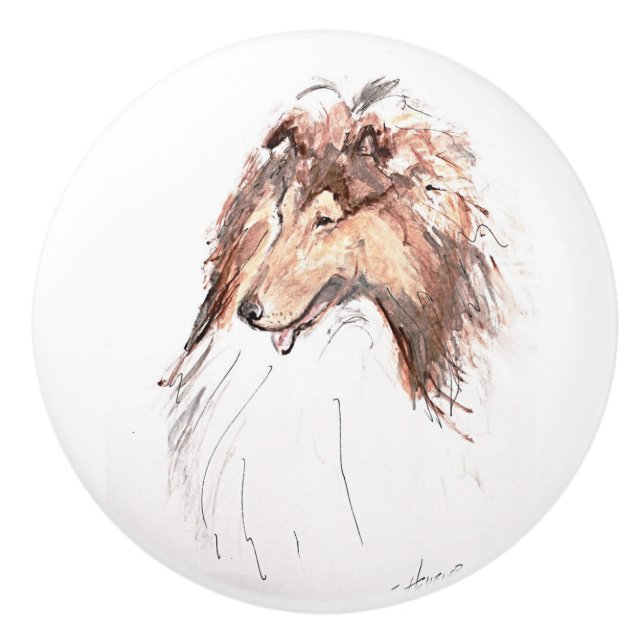 Ron Hevener . . .  Collie. . . Keramikknauf (Vorderseite)