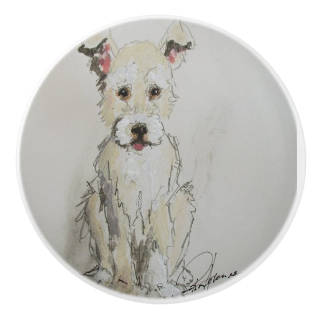Ron Hevener Scruff Puppy Keramikknauf (Vorderseite)