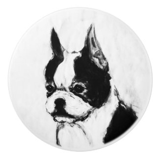 Ron Hevener Touch der Klasse Boston Terrier Keramikknauf
