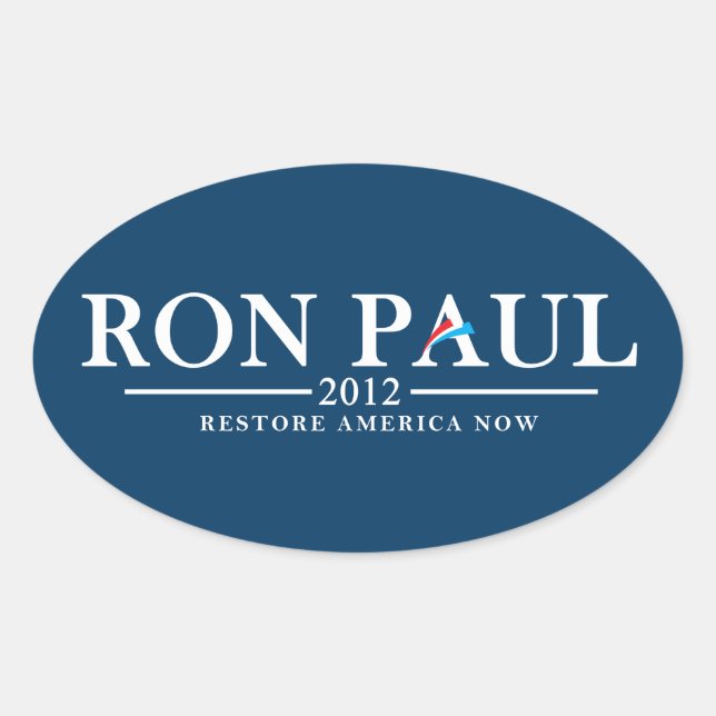 Ron Paul 2012 - Amerika jetzt wiederherstellen Ovaler Aufkleber (Vorderseite)