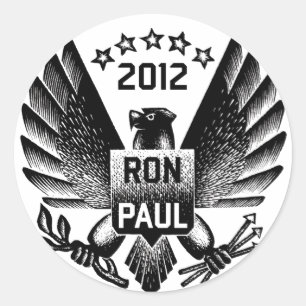 Ron Paul 2012 Black Eagle Runder Aufkleber
