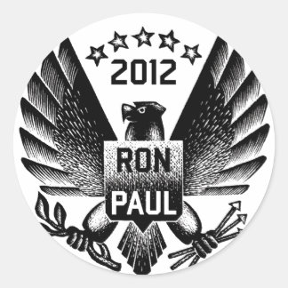 Ron Paul 2012 Black Eagle Runder Aufkleber