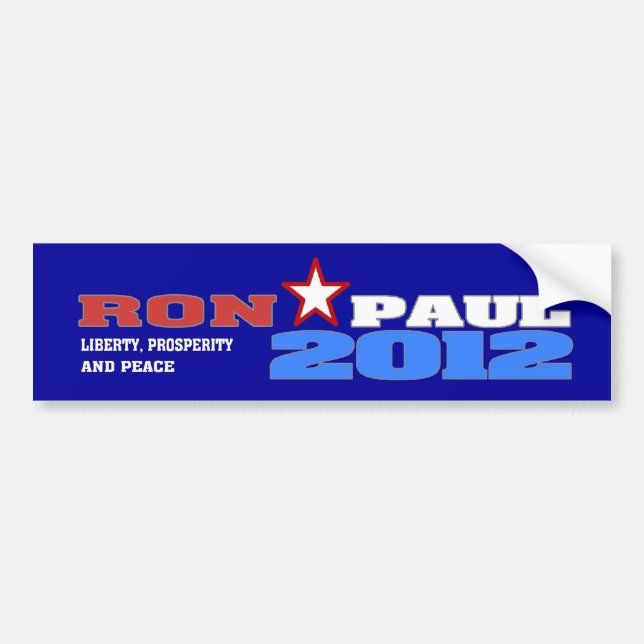 Ron Paul 2012 (Freiheit, Wohlstand und Frieden) Autoaufkleber (Vorne)