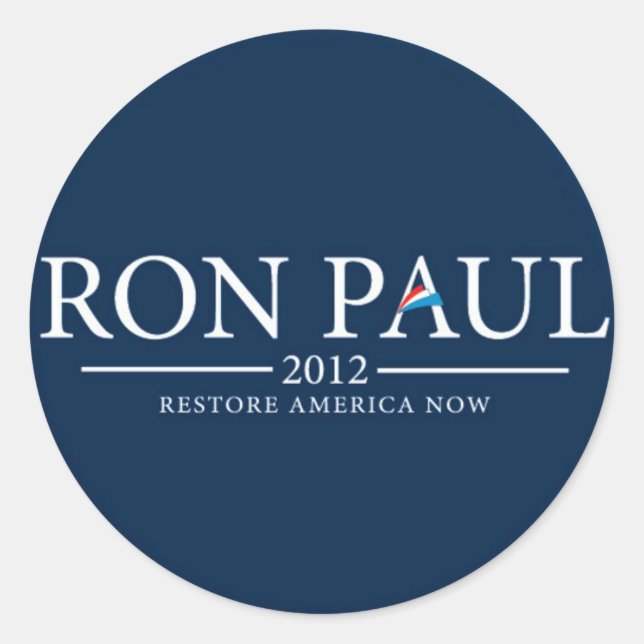 RON PAUL 2012 WIEDERHERSTELLUNG VON AMERIKA JETZT  RUNDER AUFKLEBER (Vorderseite)