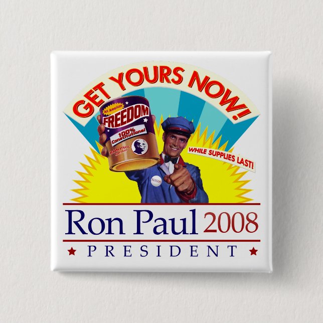 Ron Paul für Präsident Retro-Button Button (Vorderseite)