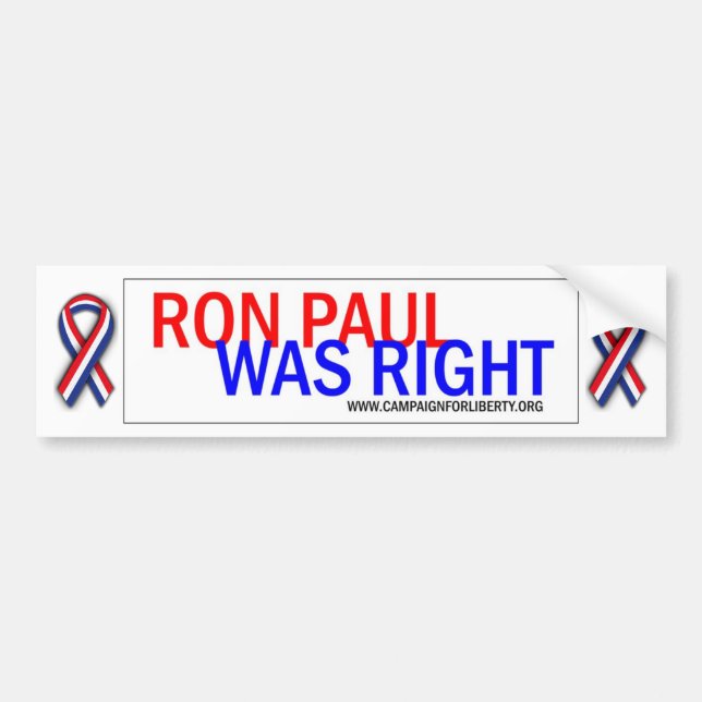 Ron Paul hatte Recht! Stoßaufkleber Autoaufkleber (Vorne)