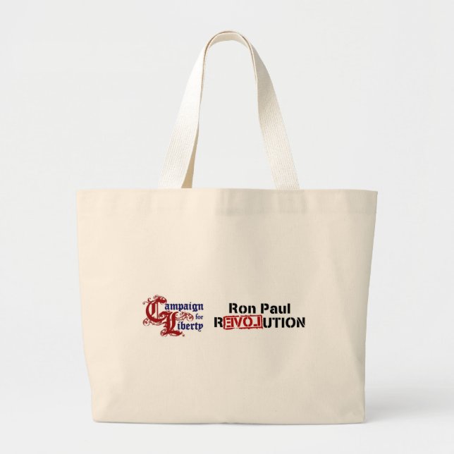 Ron Paul-Kampagne für Freiheits-Revolution Jumbo Stoffbeutel (Vorne)