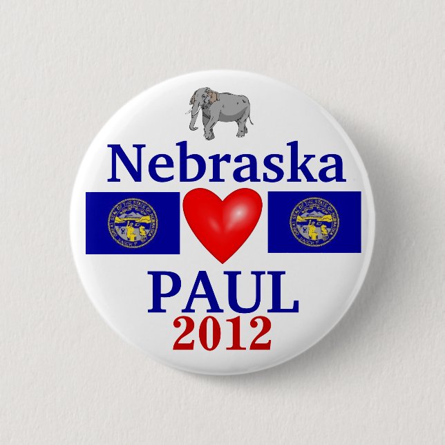 Ron Paul Nebraska 2012 Button (Vorderseite)
