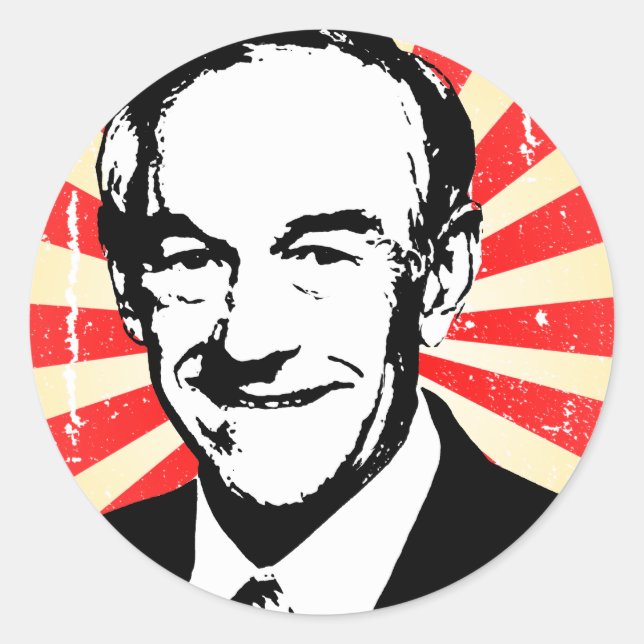 Ron Paul Propaganda Runder Aufkleber (Vorderseite)