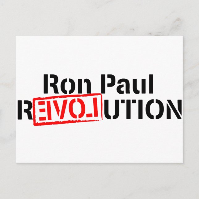 Ron Paul Revolution geht weiter Postkarte (Vorderseite)