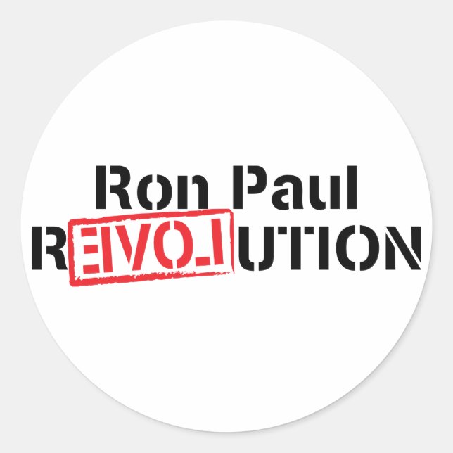 Ron Paul Revolution Round Sticker (Vorderseite)