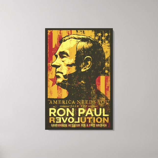 Ron Paul Revolution wrapped Canvas Leinwanddruck (Vorderseite)