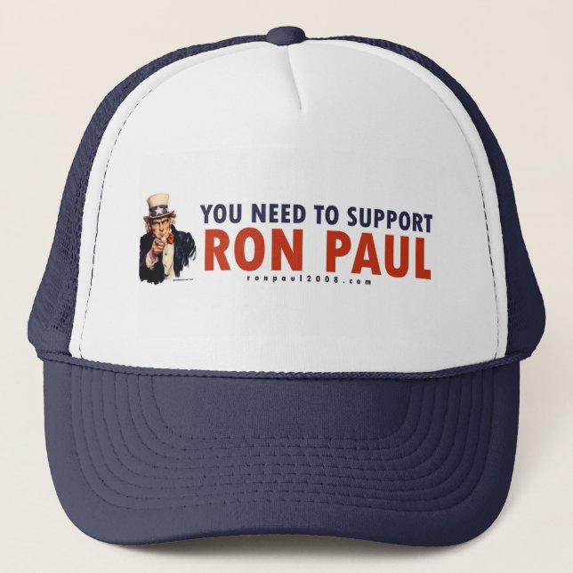 Ron Paul-Uncle Sam Hut Truckerkappe (Vorderseite)