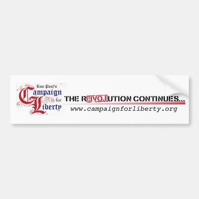Ron Pauls Kampagne für Freiheit die Revolution Autoaufkleber (Vorne)