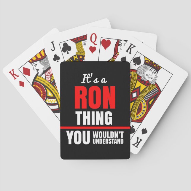 Ron, was man nicht den Namen verstehen würde Spielkarten (Rückseite)