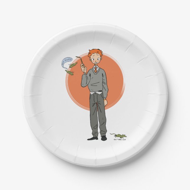Ron Weasley Illustration "Eat Slugs" Pappteller (Vorderseite)