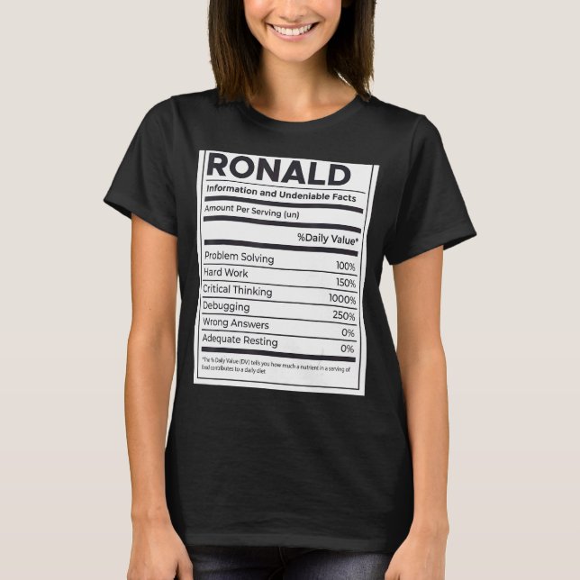 Ronald Nutrition Information Problem lösen T-Shirt (Vorderseite)