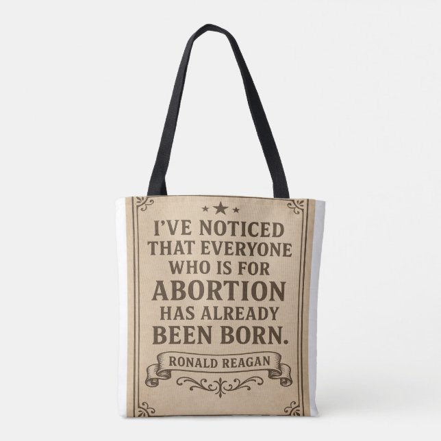 Ronald Reagan Abortion Quote Tasche (Rückseite)