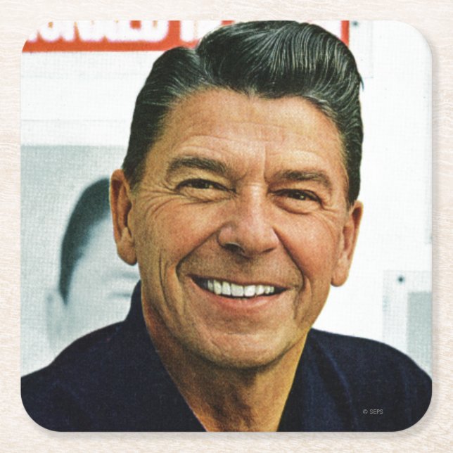 Ronald Reagan Rechteckiger Pappuntersetzer (Vorderseite)